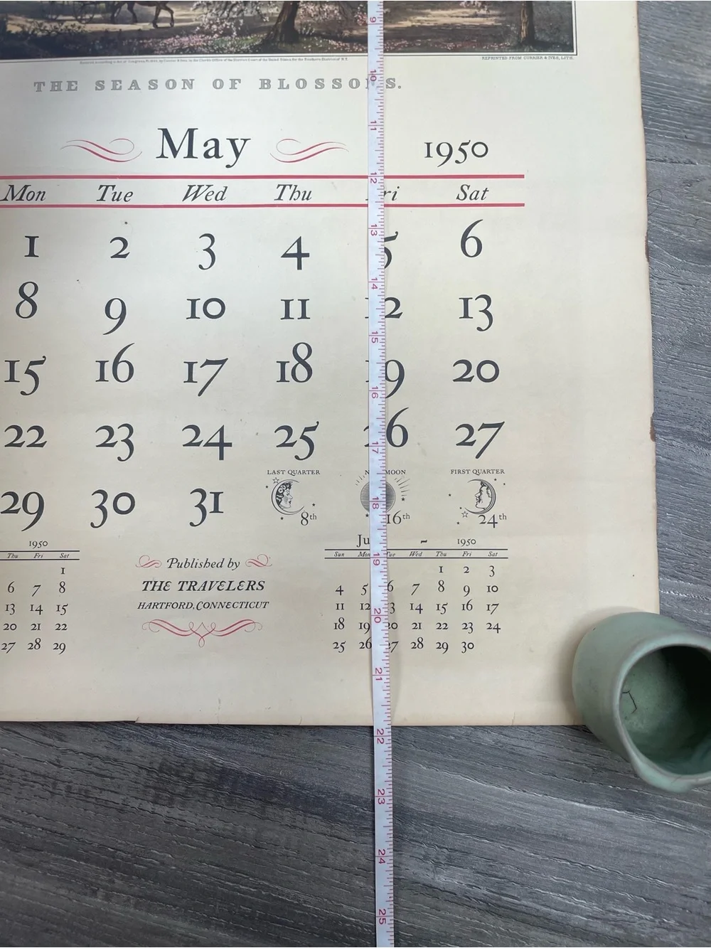 1950s Authentic Hartford, CT Illustrated Wall Calendar